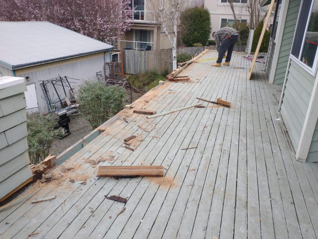 Deck and patio removal Snohomish County, WA