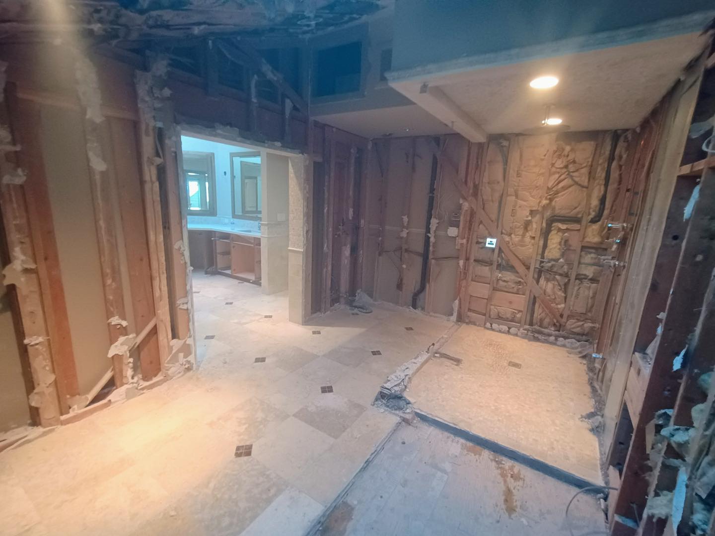 Interior of a house undergoing extensive renovation