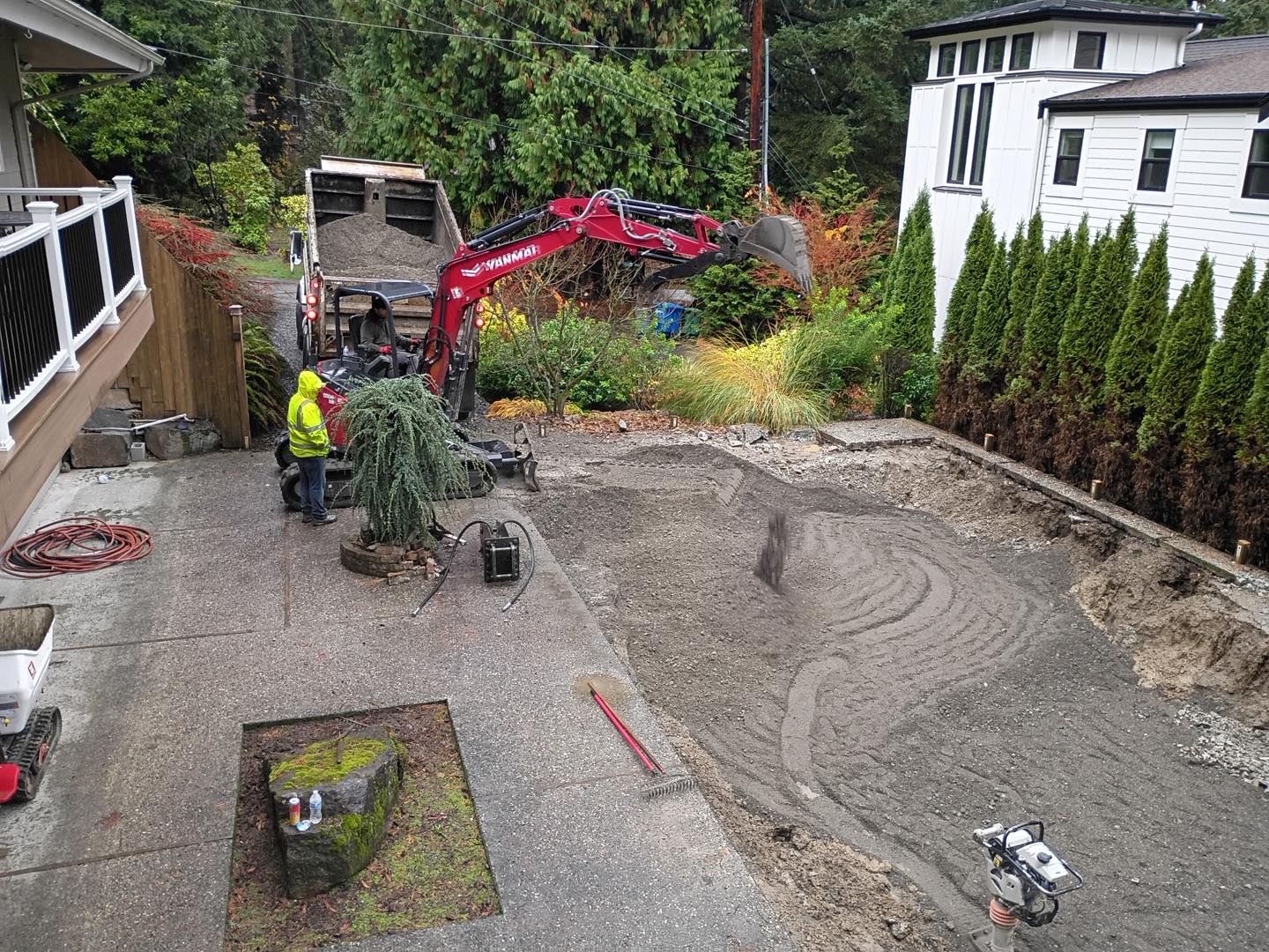 Filling Removed In-ground pool for site preparation with PNW Demolition